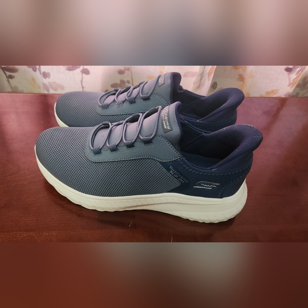 Skechers Men's Navy and White Sneakers